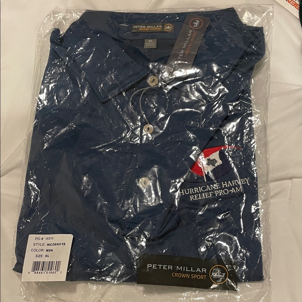 Peter Millar Summer Comfort Hurricane Harvey Relief Pro-Am Polo - Dark Blue XL - Picture 4 of 4